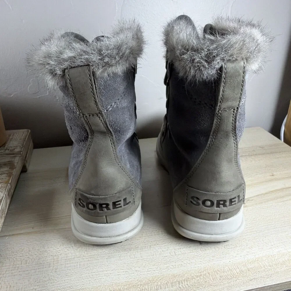 Sorel Explorer Joan Gray Winter Boots Sz 6 NL3039